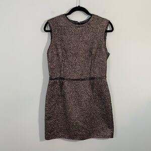 Lanvin River 2011 Women's Gold & Silver Tweed Sheath Dress Size 42